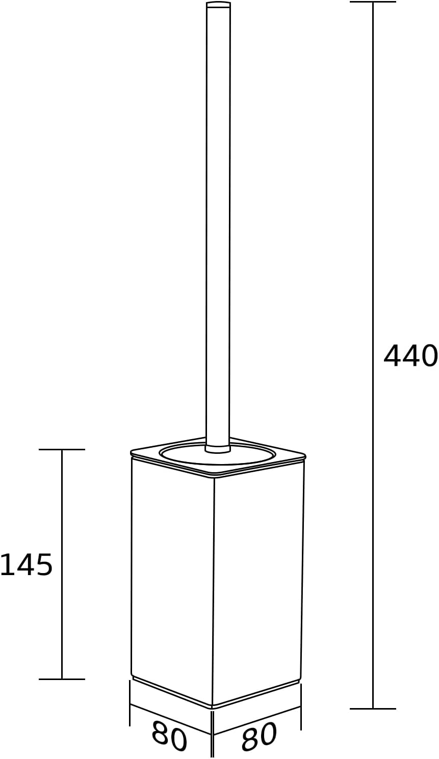 BVL Toilet Brush with Stainless Steel Handle and Holder