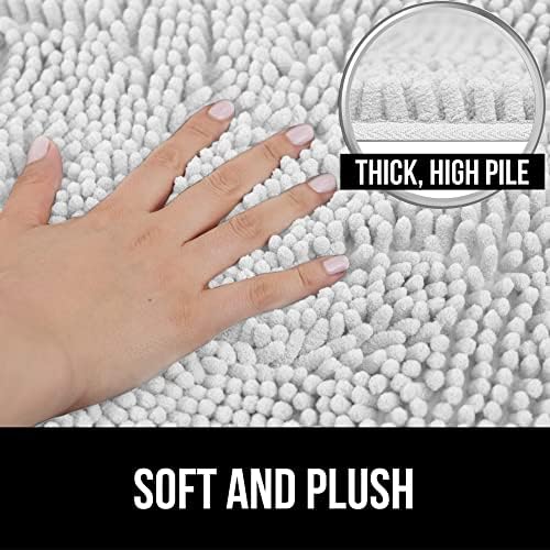 GORILLA GRIP Bath Rug Set and Toilet Mat 2 Items in White