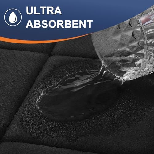 OLANLY Memory Foam Bath Mat 30x20 Black 1