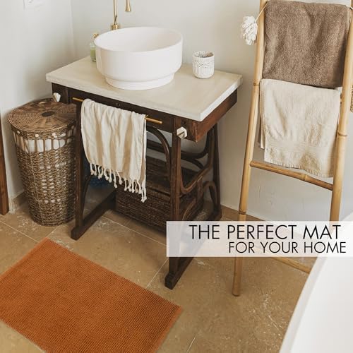 KIBAGA Boho Rug - 100 Cotton Bath Mat with Non-Slip Design