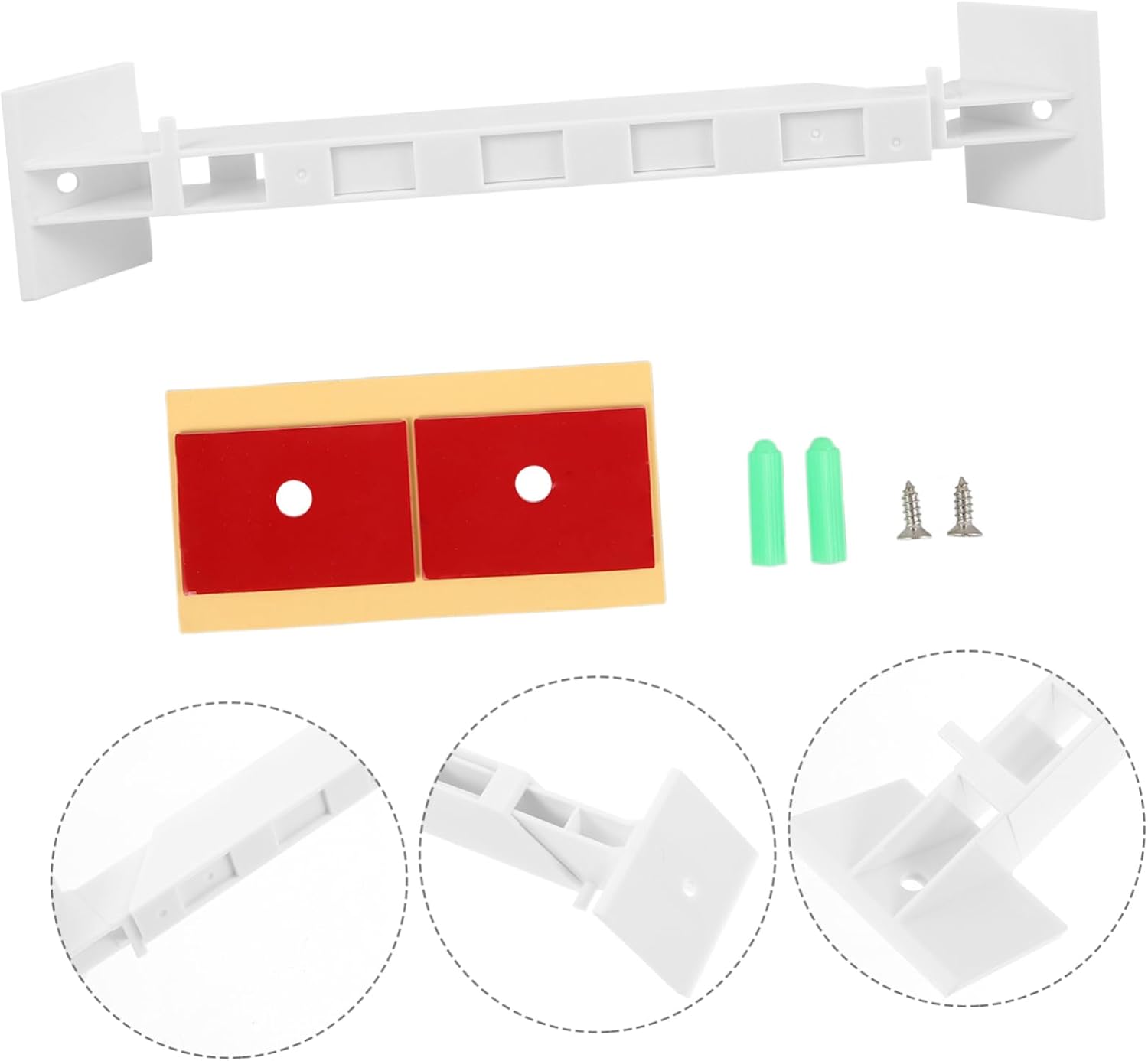 WOONEKY Abs Rv Shower Corner Shelf Retainer Bar