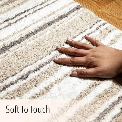 Chardin home Maui Bath Mat Set of 2 White-Beige