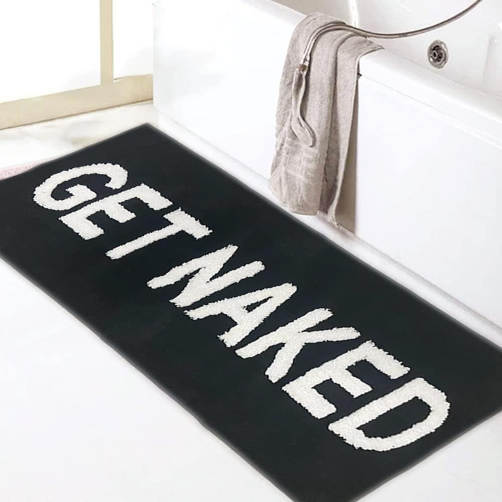 Zeeinx Get Naked Runner Black Bath Mat