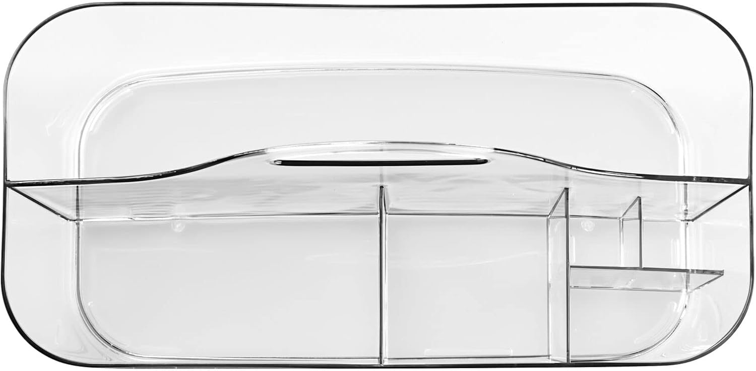 mDesign Clear Plastic Shower Organizer Basket with Handle