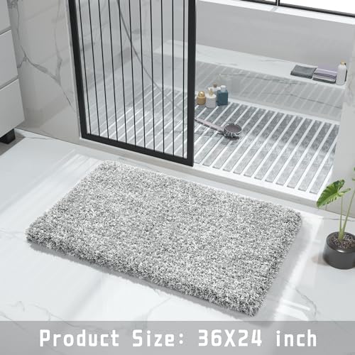Yimobra Non Slip Bathroom Rug 36x24 Ultra Soft Microfiber Bath Mat