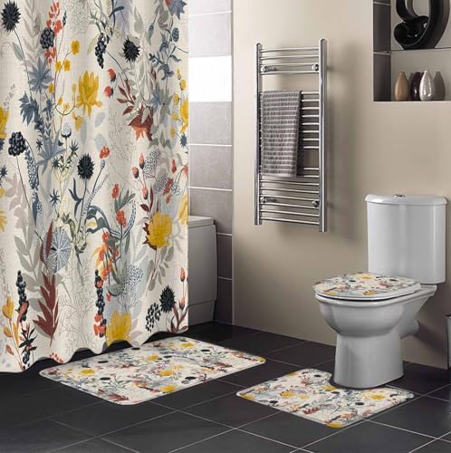 ZOE GARDEN Yellow Flower Bathroom Set