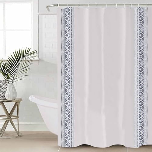 ZOE GARDEN Blue Striped Bathroom Set with Rug and Accessories