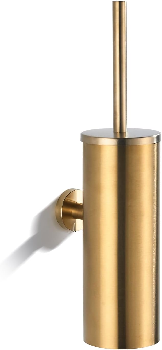 FVITA Wall-Mount Toilet Brush with Stainless Steel Holder