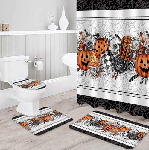 ZOE GARDEN Halloween Bath Set with Rug and Hooks
