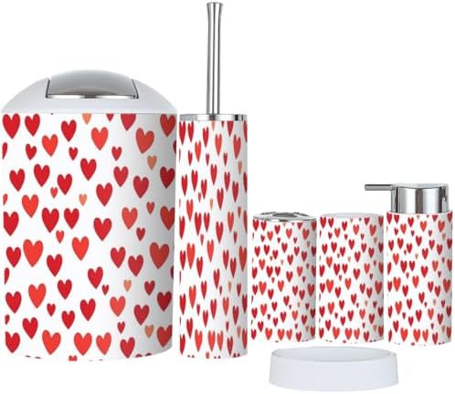 Boho Love Heart Bathroom Accessory Set 6 Piece