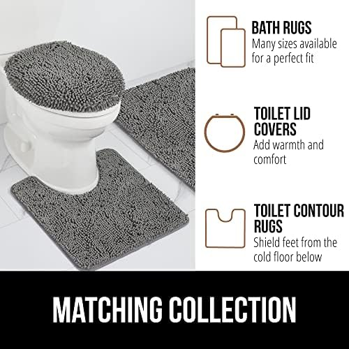 Gorilla Grip Thick Chenille Bath Rug 60x17 Grey