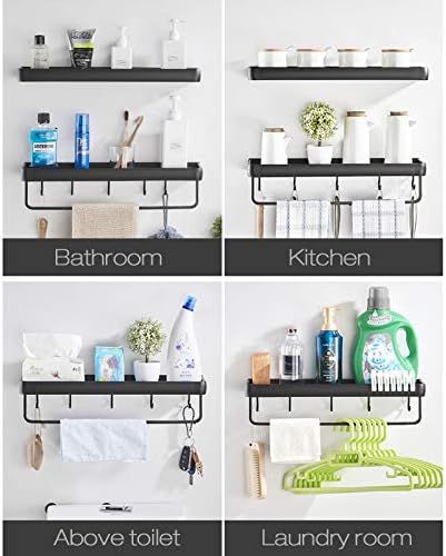 Lancher 2-Pack No Drilling Shower Caddy - Black