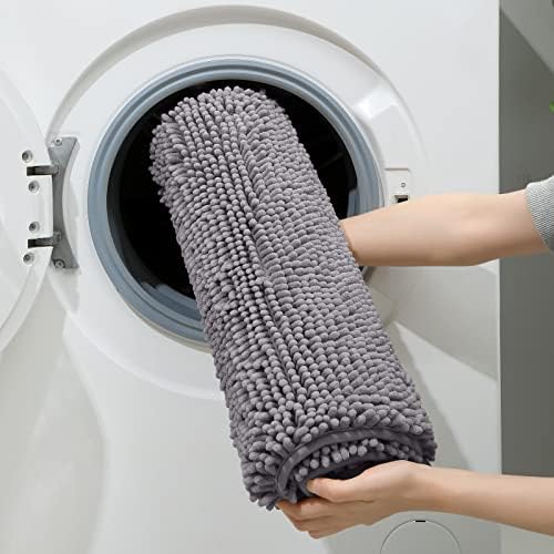 HOMEIDEAS 3 Piece Bath Rug Set - Ultra Soft Non Slip Chenille Rugs
