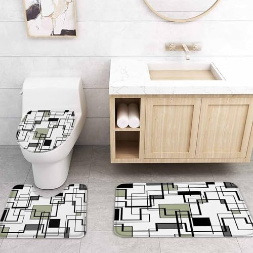 ZOE GARDEN Sage Green Bathroom Set with Shower Curtain Rug and Accessories