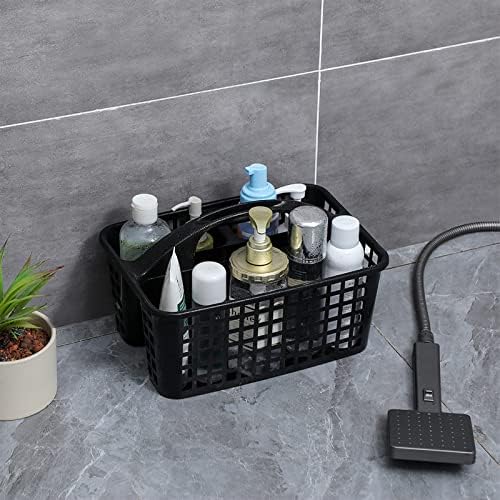 JiatuA Black Portable Shower Caddy Basket with Handle
