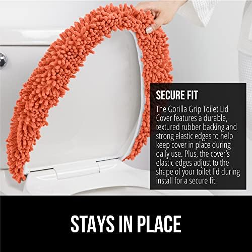 GORILLA GRIP Coral Bath Rug Toilet Lid Cover Bundle