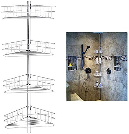 4 Layer Shower Storage Holder with Drainage System 1