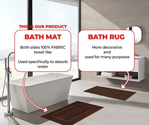 American Bath Towels 20x34 Inch Bath Mats Set of 2 Brown