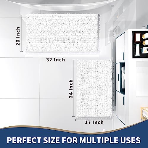 Yimobra White Bath Rugs Set Soft Thick Non-Slip