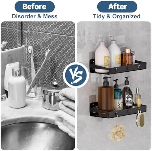 Raweao Shower Caddy Organizers 2 Pack Black
