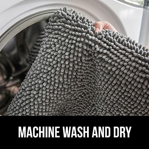 Gorilla Grip Thick Chenille Bath Rug 60x17 Grey