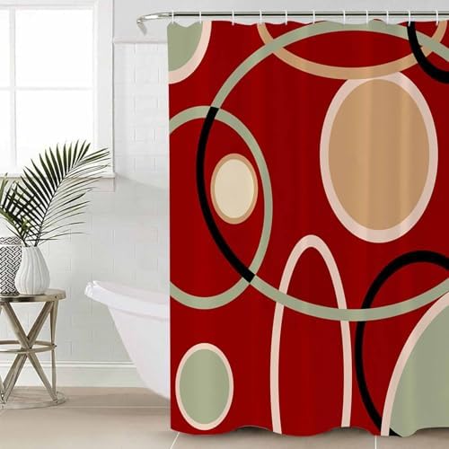 ZOE GARDEN Geometric Red Bathroom Set