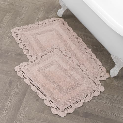 Laura Ashley Dusty Pink Cotton Bath Mat 21x34