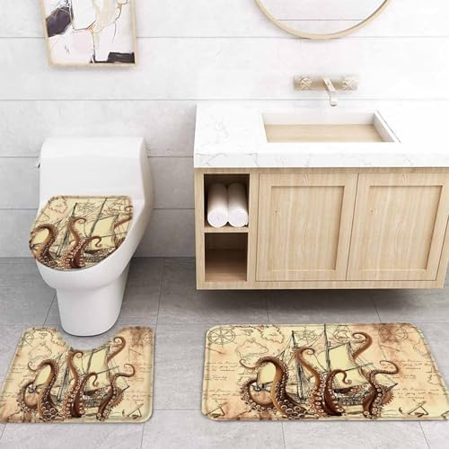 ZOE GARDEN Nautical Boat Bath Set with Curtain Rug and Accessories