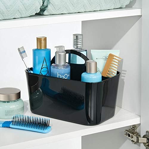 mDesign Shower Caddy Tote with Handle - Black