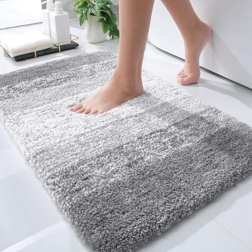 OLANLY 30x20 Light Grey Bath Rug Mat