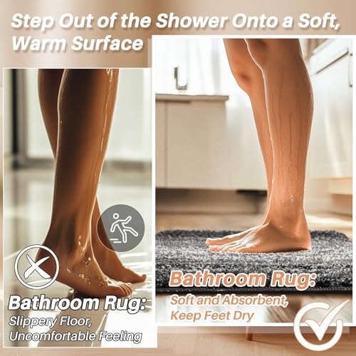 Rainflow 16x24 Inch Grey Absorbent Bath Mat