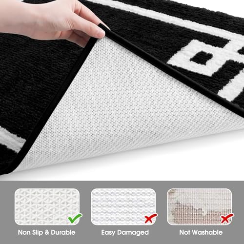 HOMEIDEAS 2-Piece Bath Rug Set Non-Slip Microfiber Mats