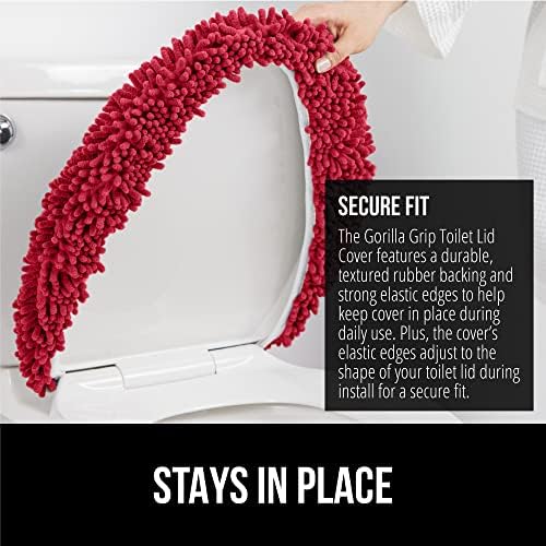 GORILLA GRIP 24x17 Bath Rug 175x15 Toilet Cover Set Red