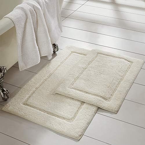 Amrapur Overseas 2-Pack Solid Loop Bath Mat Set Ivory