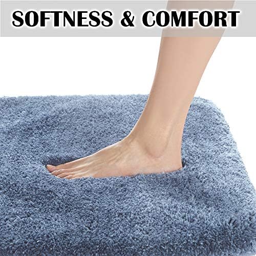 Suchtale Bath Rug 20x32 Blue Non-Slip Microfiber