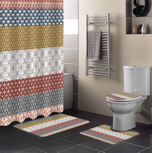 ZOE GARDEN Boho Geometric Bathroom Set