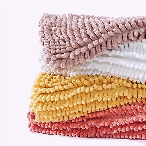 FRESHMINT Chenille Bathroom Rug Mat 24x17 Yellow