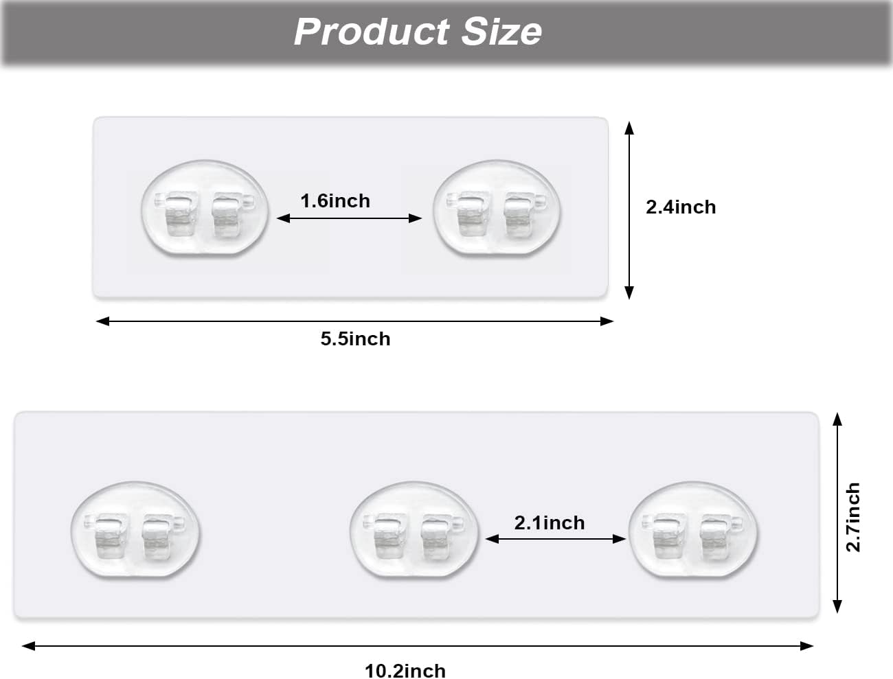 4 Pack Adhesive Hooks for Shower Caddy 2 and 3 Hooks Options