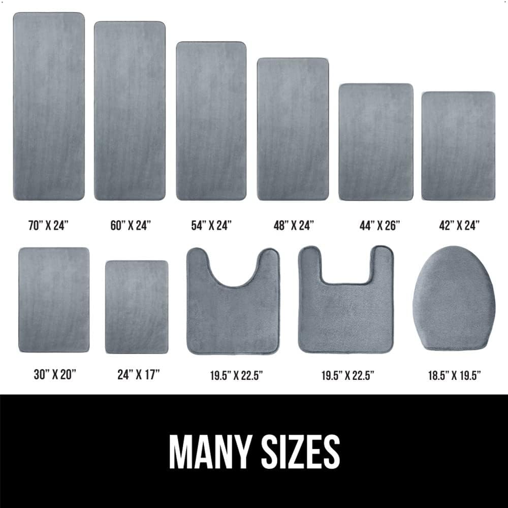 Gorilla Grip Velvet Bath Rug with Dots Graphite Gray 24x17