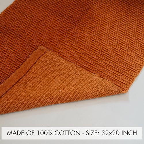 KIBAGA Boho Rug - 100 Cotton Bath Mat with Non-Slip Design