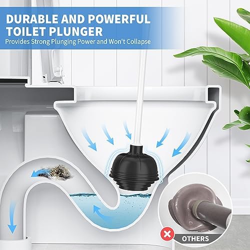Uptronic Toilet Plunger and Brush Combo Set with Holder