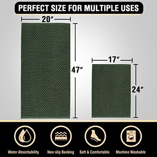 HVERSAILTEX Bath Rugs Set of 2 Non-Skid Plush Runner