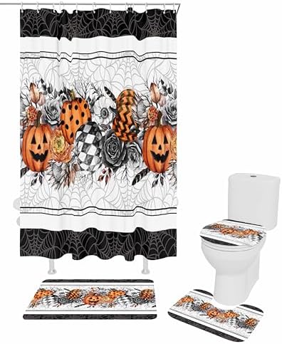 ZOE GARDEN Halloween Bath Set with Rug and Hooks