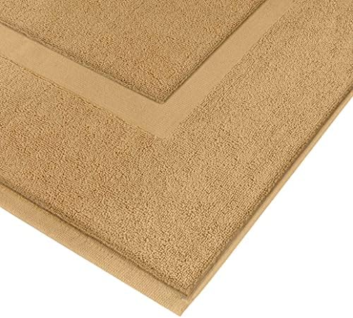 Utopia Towels Cotton Banded Rug 21x34 Inches Champagne 2 Pack