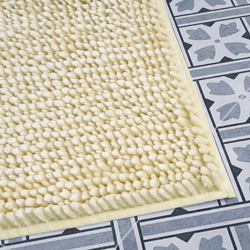 Laura Ashley Butter Chenille Bath Mat Yellow 20x34