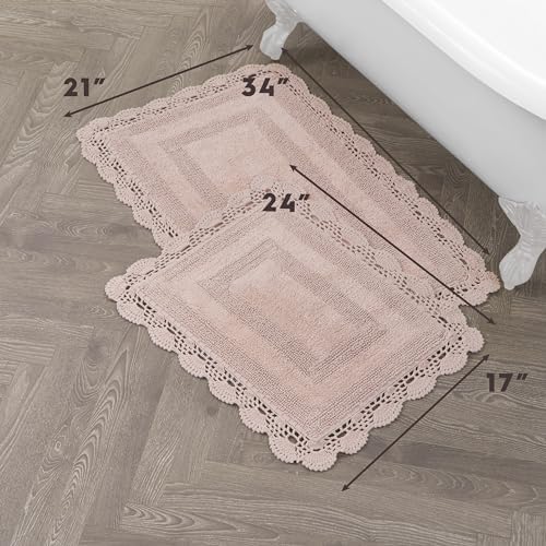 Laura Ashley Dusty Pink Cotton Bath Mat 21x34