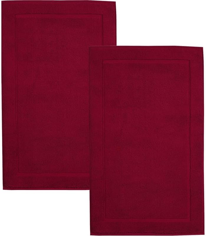 Hawmam Linen Red Bath Mats 2 Pack