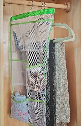 ALYER 6 Pocket Hanging Mesh Shower Caddy Green