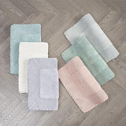 Laura Ashley Ruffle Border Cotton Bath Rug Sage Green 17x24