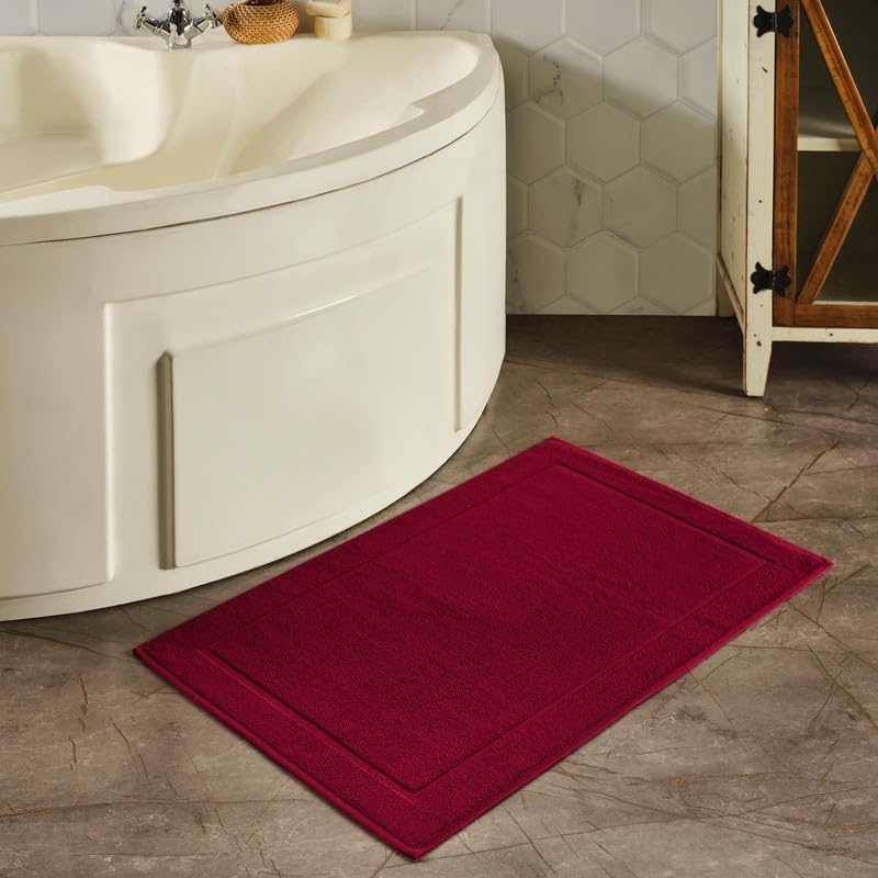 Hawmam Linen Red Bath Mats 2 Pack